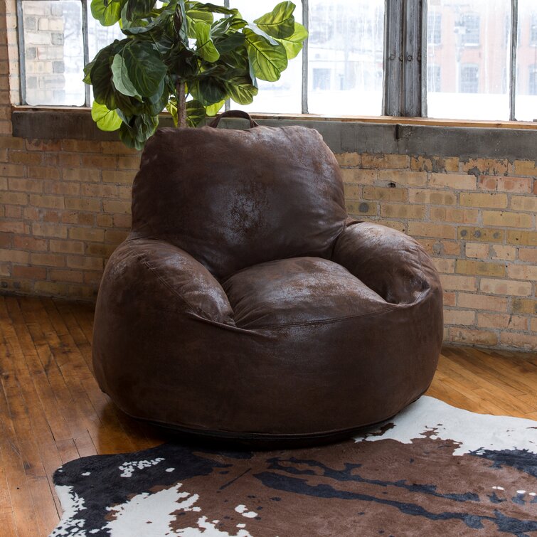 Big leather shop bean bag